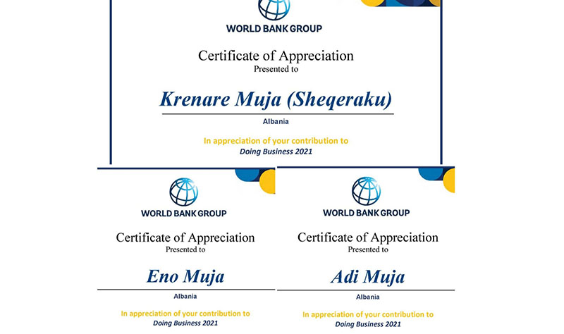 Muja Law proudly contributes to the annual Doing Business report of World Bank Group for Albania